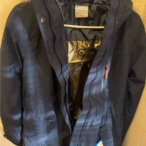 Columbia Women's Navy Ski Jacket with Faux Fur Trim